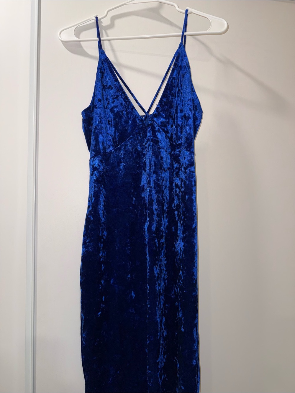 Windsor Electric Blue Velvet Slip Dress